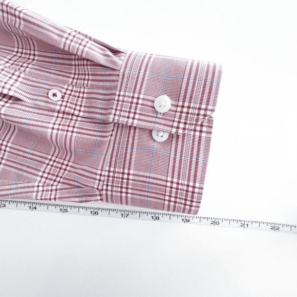 IZOD Mens No Iron Shirt Long Sleeve Button Down Red Plaid XL - Picture 3 of 8